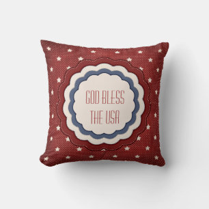 Patriotische Stars Red White Blue Gott segne USA Kissen