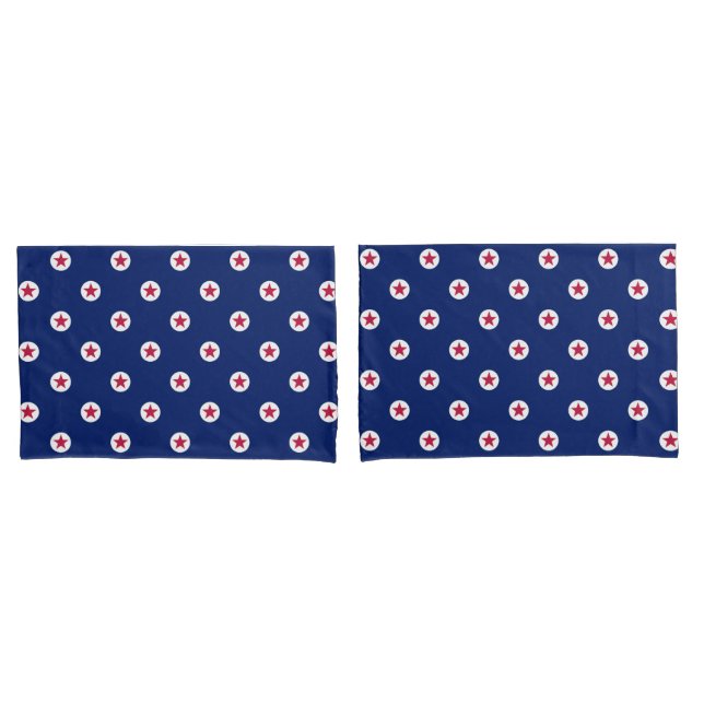 Patriotische Stars Red White Blue USA Set Pillowca Kissenbezug (Vorderseite-Set)