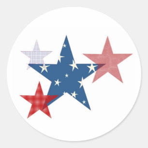 Patriotische Stars Runder Aufkleber