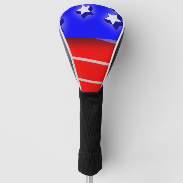 Patriotische Stars Streifen Flag Design Golf Headcover (Vorderseite)