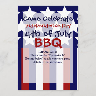 Patriotische Stars Streifen Freiheit Flag 4. Juli Einladung