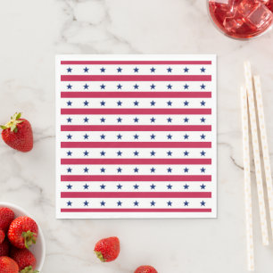 Patriotische Stars & Stripes Red White Blue USA Serviette