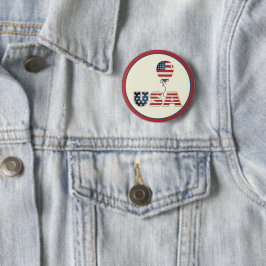 Patriotische Stars & Stripes USA Button
