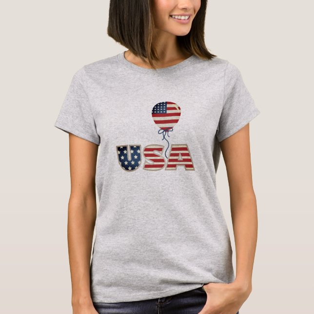Patriotische Stars & Stripes USA T - Shirt (Vorderseite)
