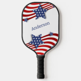 Patriotische Stars und Streifen Personalisiert Pickleball Schläger