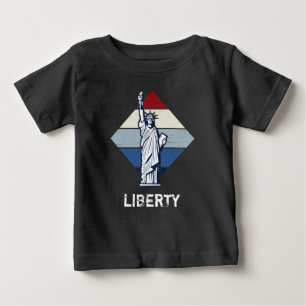 Patriotische Statue der Freiheit Retro gestört Baby T-shirt