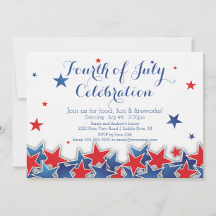 Patriotische Sterne 4. Juli Party Einladung