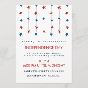 Patriotische Sterne auf dem Party "Strings Indepen Einladung