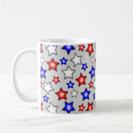 Patriotische Sterne - Hellgrauer Kaffeebecher Kaffeetasse