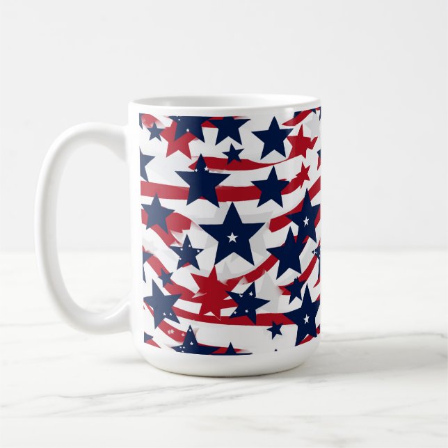 Patriotische Sterne  Kaffeetasse (Links)