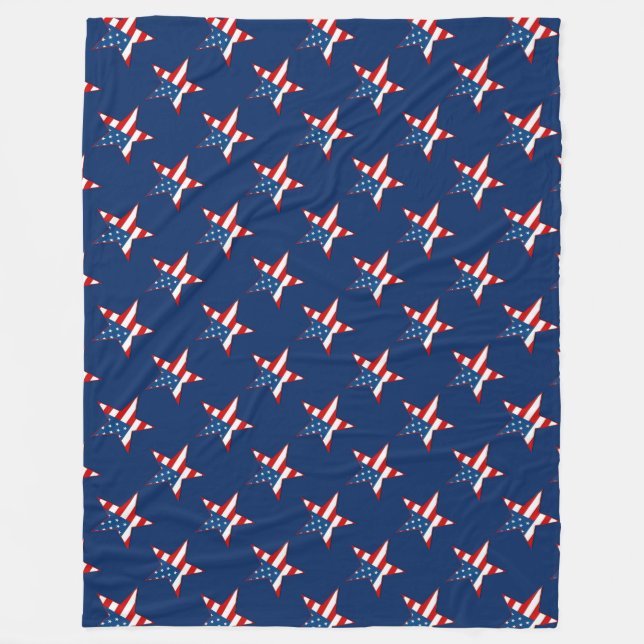 Patriotische Sterne Muster Fleece Blanket (Vorderseite)