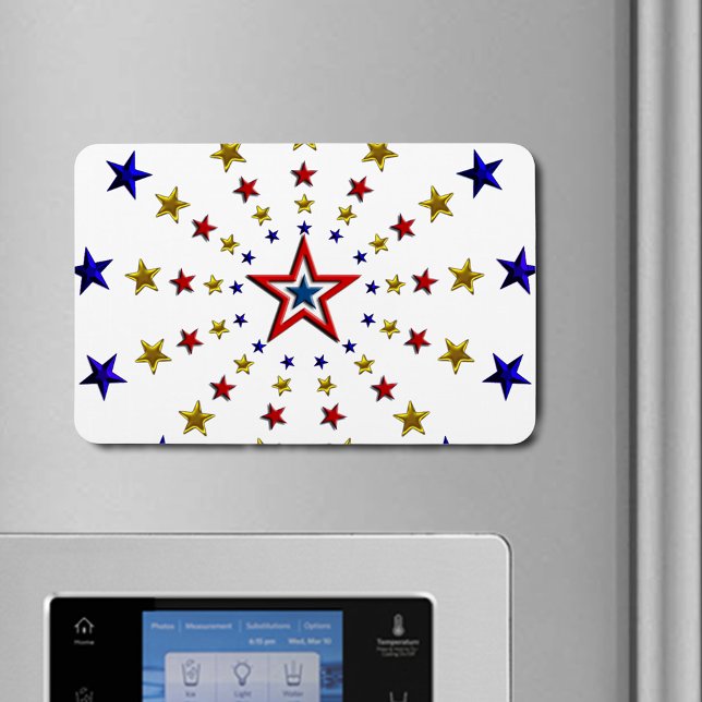 Patriotische Sterne Muster Red Gold Blue Flexible Magnet (Patriotic Stars Pattern Red Gold Blue Flexible Magnet)