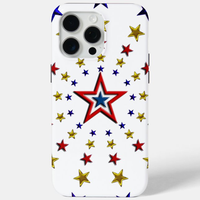 Patriotische Sterne Muster USA Red White & Blue Case-Mate iPhone Hülle (Rückseite)