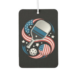 Patriotische Sterne Streifen USA-Flagge Pickleball Autolufterfrischer