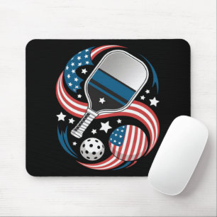 Patriotische Sterne Streifen USA-Flagge Pickleball Mousepad