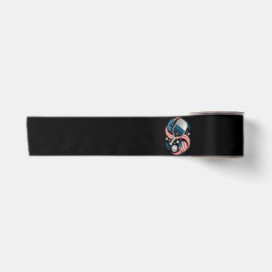 Patriotische Sterne Streifen USA-Flagge Pickleball Satinband
