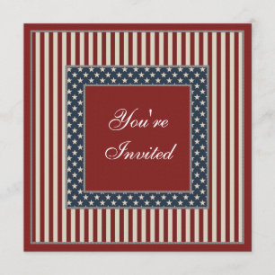 Patriotische Sterne u. Streifen-am 4. Juli Party Einladung