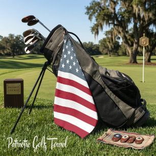 Patriotische Sterne und Streifen amerikanische Fla Golfhandtuch