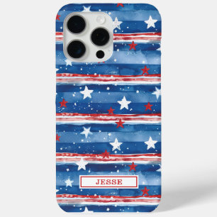 Patriotische Sterne und Streifen Monogrammiert Case-Mate iPhone Hülle