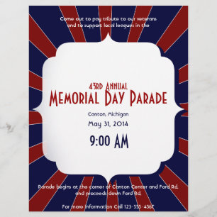 Patriotische Sternexplosion in Rot-Weiß und Blau Flyer