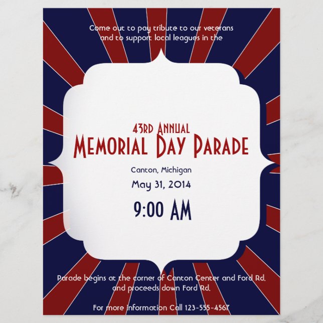 Patriotische Sternexplosion in Rot-Weiß und Blau Flyer (Vorne)