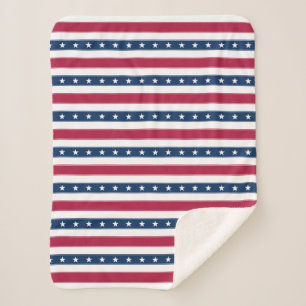 Patriotische Streifen mit Sternen Sherpadecke