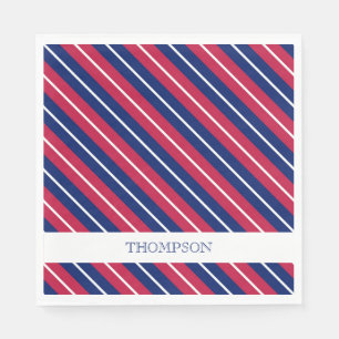 Patriotische Streifen Red White Blue NAME Classic Serviette