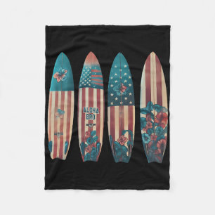 Patriotische Surfboards Surfen Surfboarder Surfer Fleecedecke