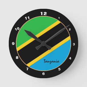 Patriotische Tansania-Flagge, Tansania Zuhause / D Runde Wanduhr