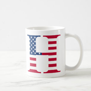 Patriotische Tasse des Buchstabe-H