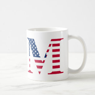 Patriotische Tasse des Buchstabe-M