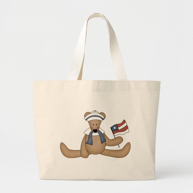 Patriotische Teddy-Bärn-Tasche Jumbo Stoffbeutel (Vorne)