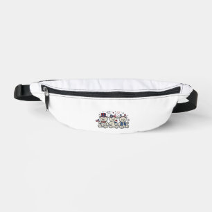 Patriotische Teddybären Vintage-Stichvektor Des Bauchtasche