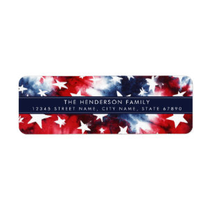 Patriotische Tie-Dye-Hintergrund-Rücksendeetikette