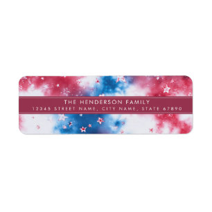 Patriotische Tie-Dye-Hintergrund-Rücksendeetikette