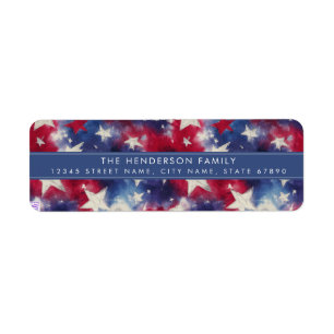 Patriotische Tie-Dye-Hintergrund-Rücksendeetikette