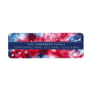 Patriotische Tie-Dye-Hintergrund-Rücksendeetikette