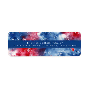 Patriotische Tie-Dye-Hintergrund-Rücksendeetikette