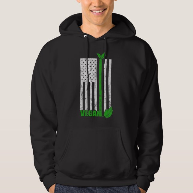 Patriotische Tierrechte Aktivist Vegetarier Usa Fl Hoodie (Vorderseite)