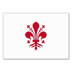 Patriotische Tischkarte mit der Flagge von Florenz Tischnummer