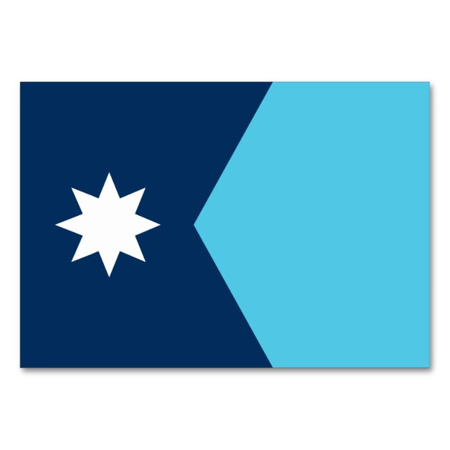 Patriotische Tischkarte mit Flag Minnesota, USA Tischnummer (Vorderseite)