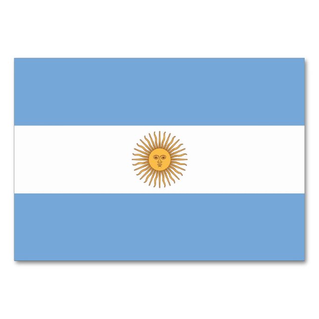 Patriotische Tischkarte mit Flagge Argentiniens Tischnummer (Rückseite)