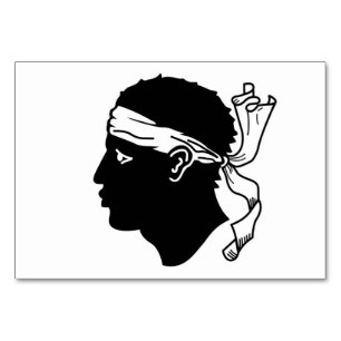 Patriotische Tischkarte mit Flagge auf Korsika Tischnummer