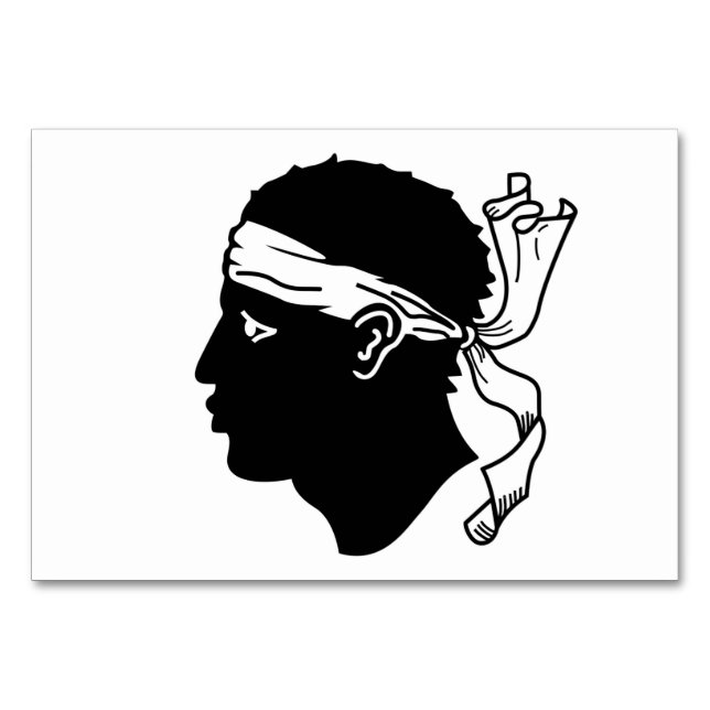 Patriotische Tischkarte mit Flagge auf Korsika Tischnummer (Vorderseite)