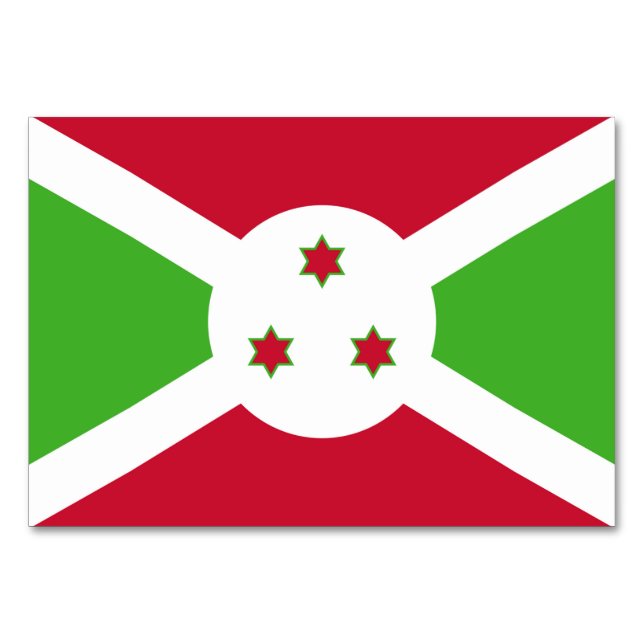 Patriotische Tischkarte mit Flagge Burundis Tischnummer (Rückseite)