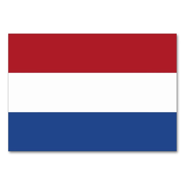Patriotische Tischkarte mit Flagge der Niederlande Tischnummer (Vorderseite)
