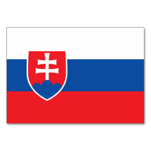 Patriotische Tischkarte mit Flagge der Slowakei Tischnummer