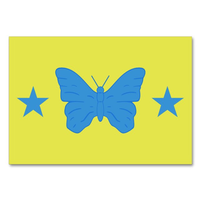 Patriotische Tischkarte mit Flagge des Bady-Bassit Tischnummer (Vorderseite)