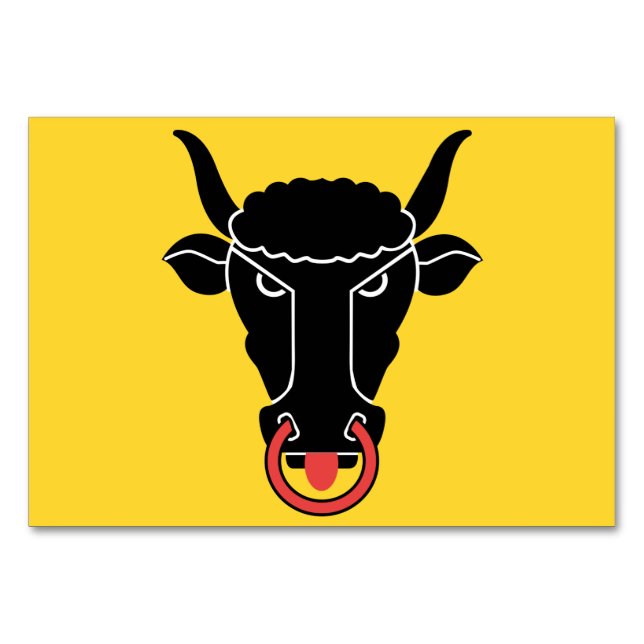 Patriotische Tischkarte mit Flagge des Uri Kantons Tischnummer (Vorderseite)