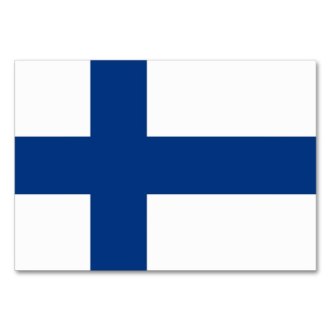 Patriotische Tischkarte mit Flagge Finnlands Tischnummer (Rückseite)